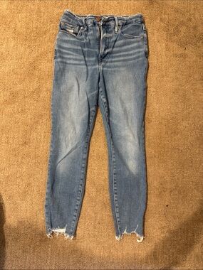 Good American Light Blue High-Rise Distressed Skinny Jeans
